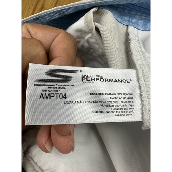 Skechers Go Golf Pants Mens Size 35 Light Beige Khaki Flat Front Pockets - Picture 7 of 16